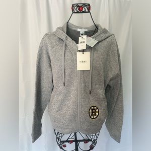 Women's WEAR by Erin Andrews Heather Gray Boston Bruins Full-Zip Hoodie NHL XL